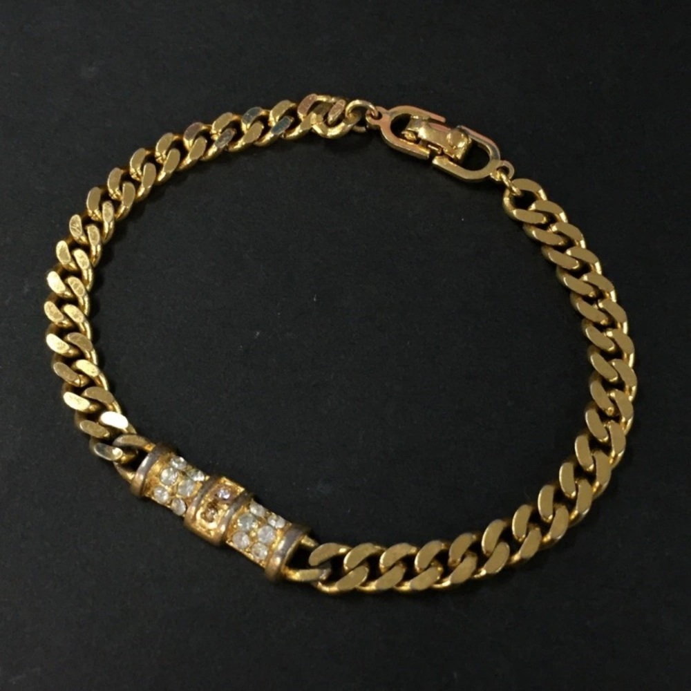 Authentic Vintage Christian Dior Bracelet with Moissanite Accent Stones